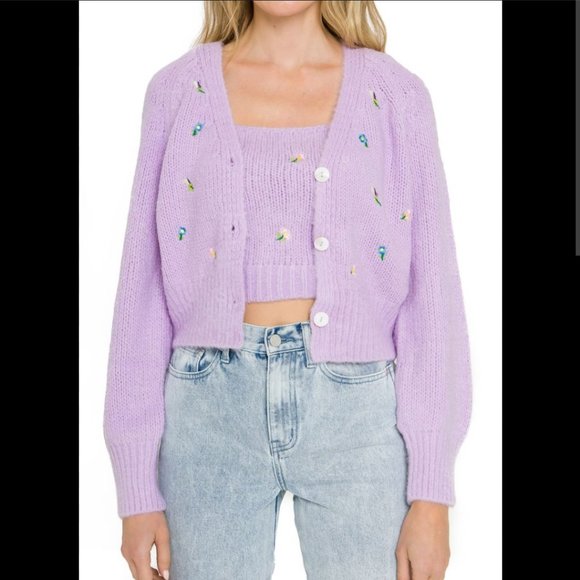 English Factory Floral Embroidered Sweater Set - Picture 6 of 6